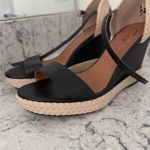 C. Wonder Black Wedge Sandals